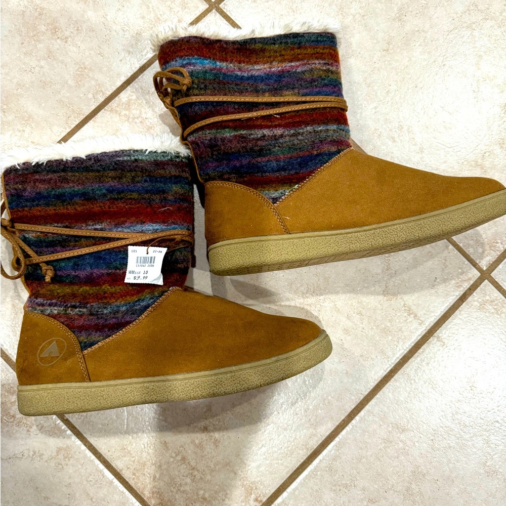Brand New lovely colorful boots Size 10